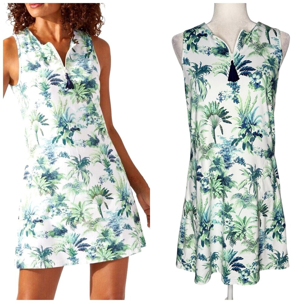 Tommy Bahama Dress S Tropical Sleeveless Stretch Beachy Palm Athletic Resort